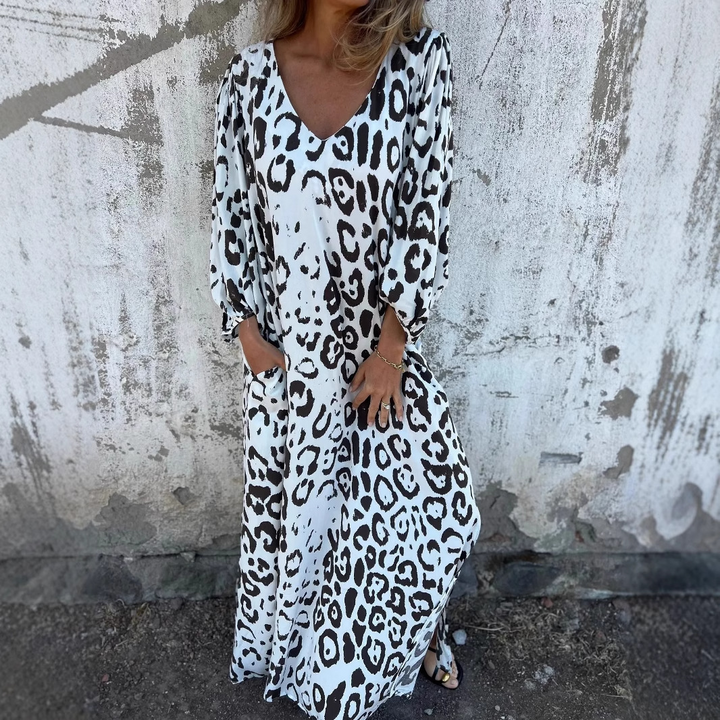 Denise | Robe à motif léopard