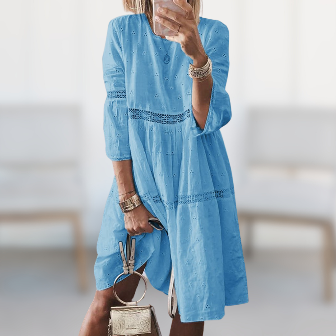 Marianne | Élégante robe longue aux détails brodés