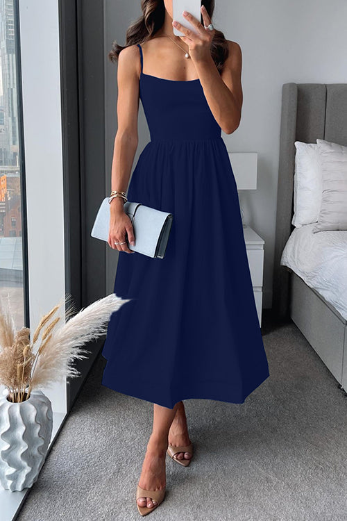 Martina™ | Robe Midi à Bretelles Fines