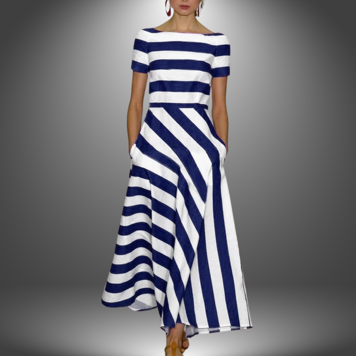 Natalia | Robe longue à rayures faite à la main