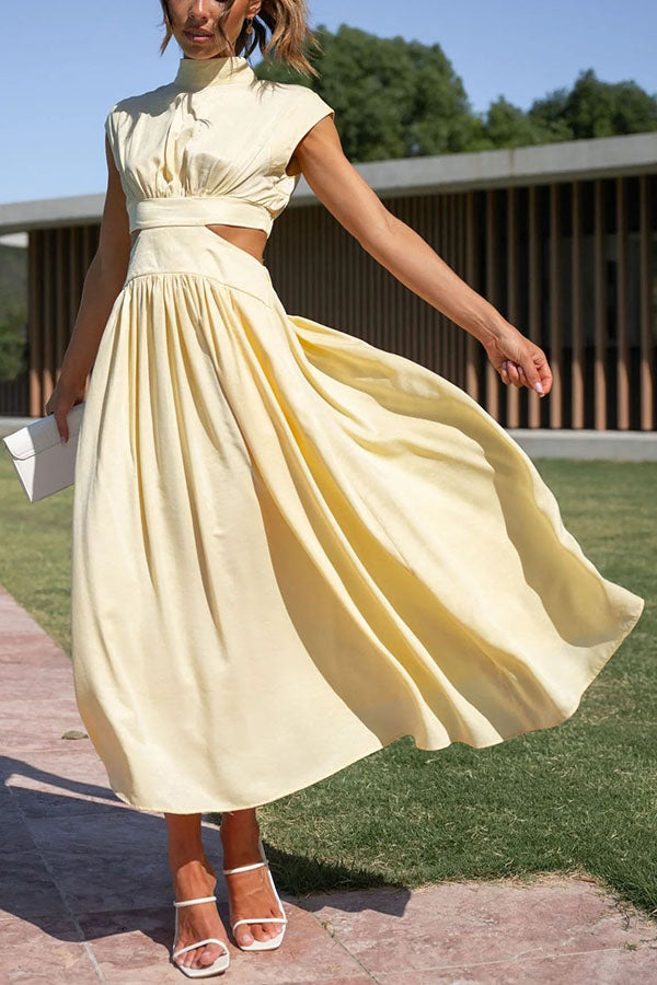 Quincy | Robe midi avec découpe et poches