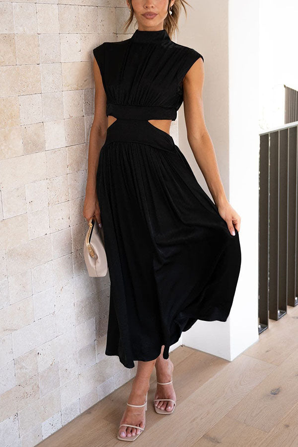 Quincy | Robe midi avec découpe et poches