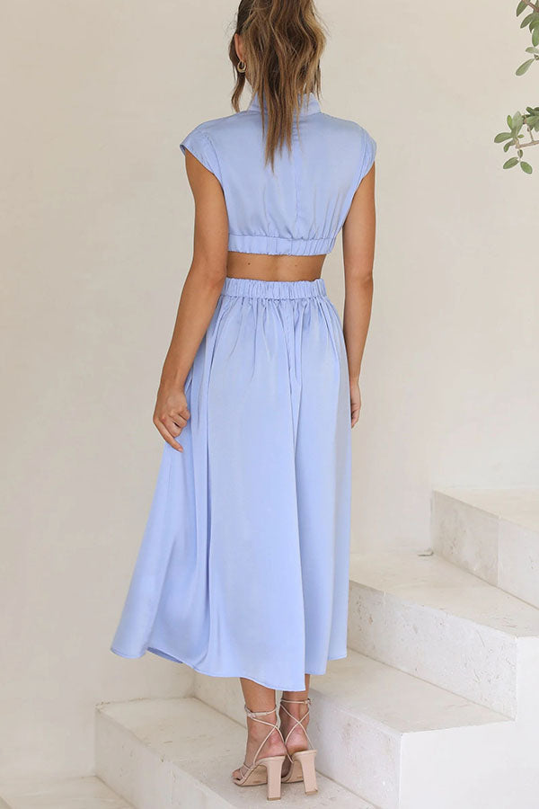 Quincy | Robe midi avec découpe et poches