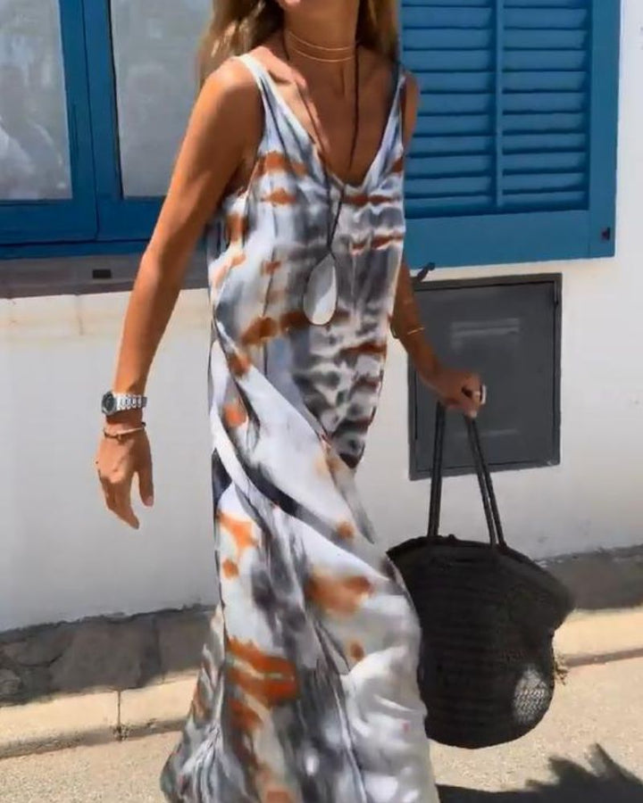 ÉLODIE | Robe d'été tie-dye sans manches