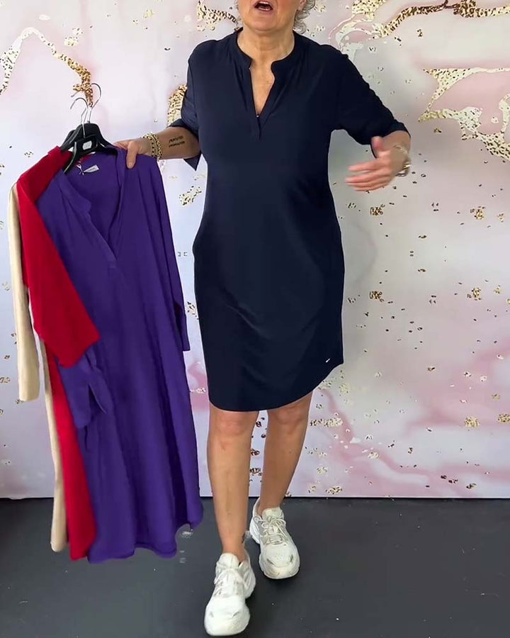 Hanne | Robe Élégante à Col en V