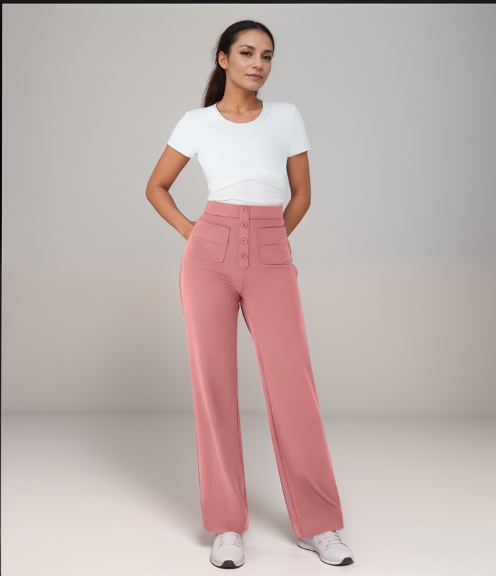 Elsa | Pantalon élastique taille haute