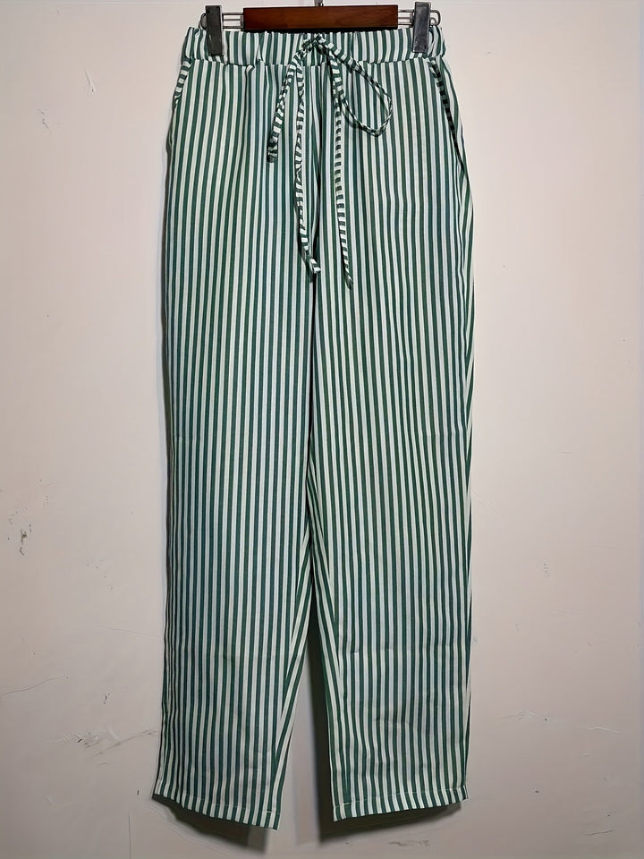 Sanna™ – Pantalons Amples avec Rayure Élégante