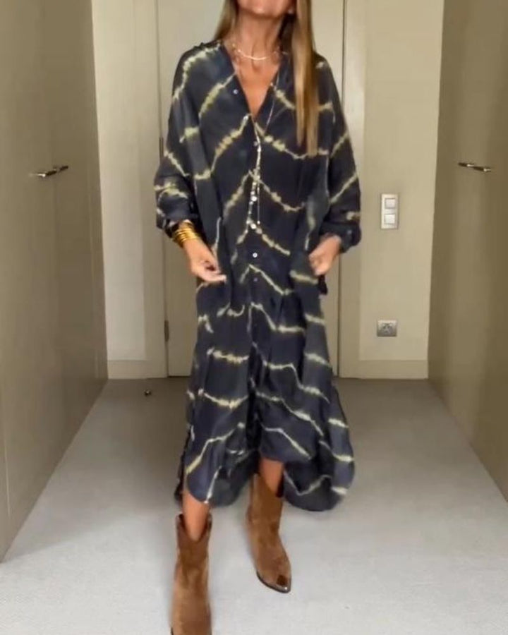 Clémence | Robe Longue à Rayures Boho