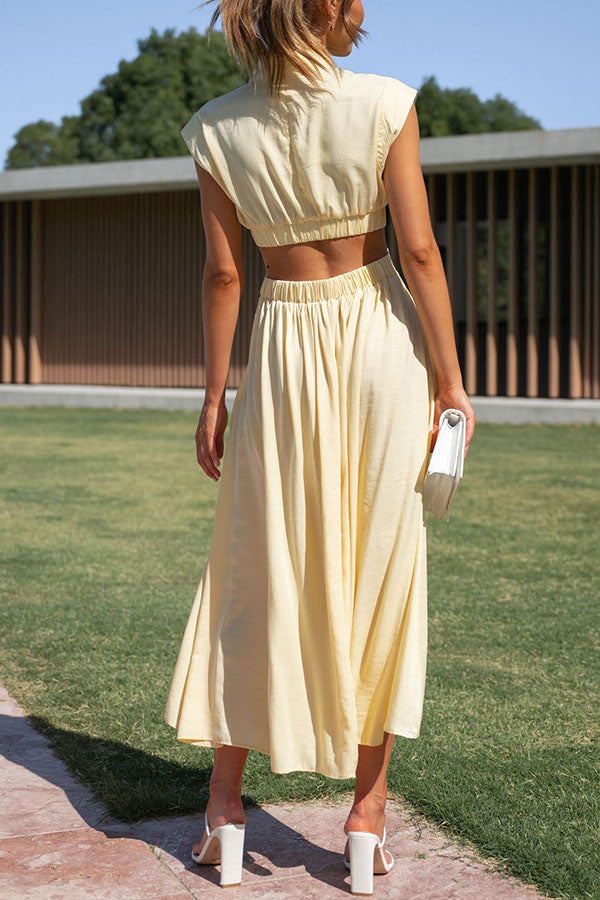 Quincy | Robe midi avec découpe et poches