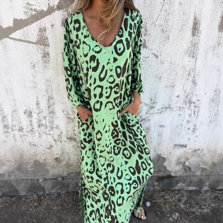 Denise | Robe à motif léopard