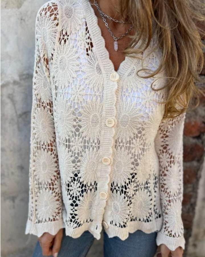NALIE | Cardigan en Crochet avec Boutons