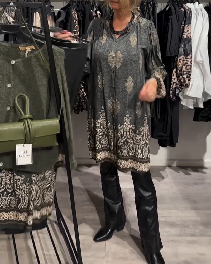 Ilse | Robe inspirée vintage avec patte de boutonnage