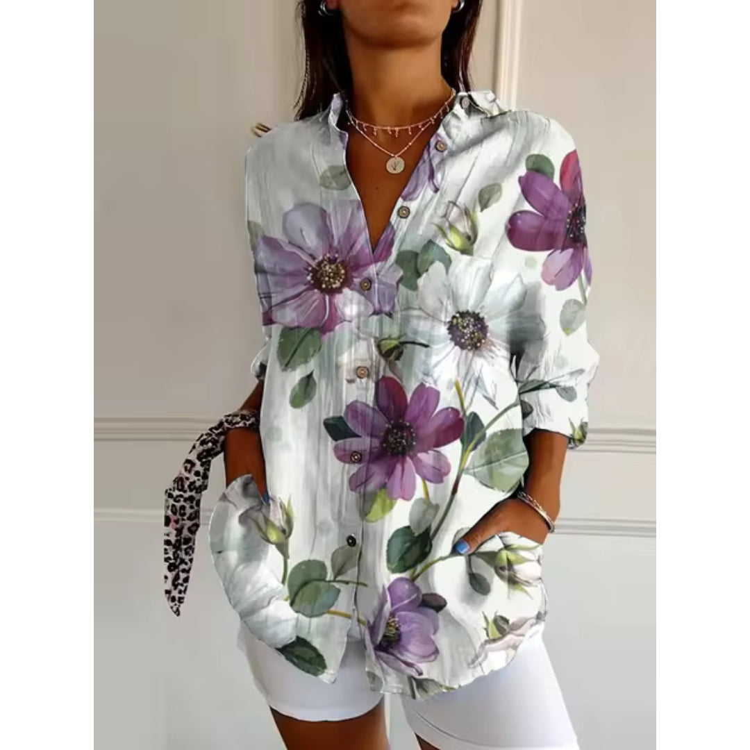 Nelly | Blouse Classique avec Imprimé Fleuri Élégant