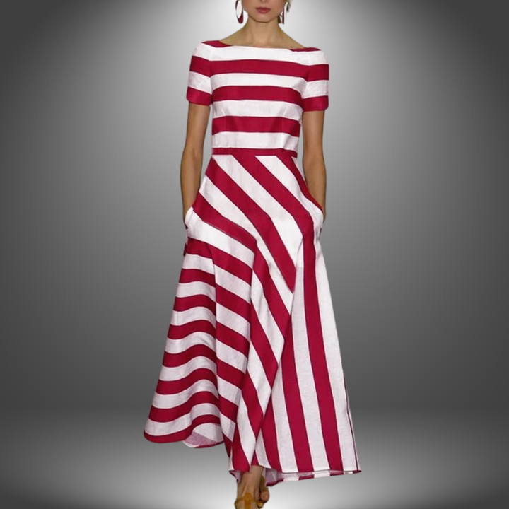 Natalia | Robe longue à rayures faite à la main