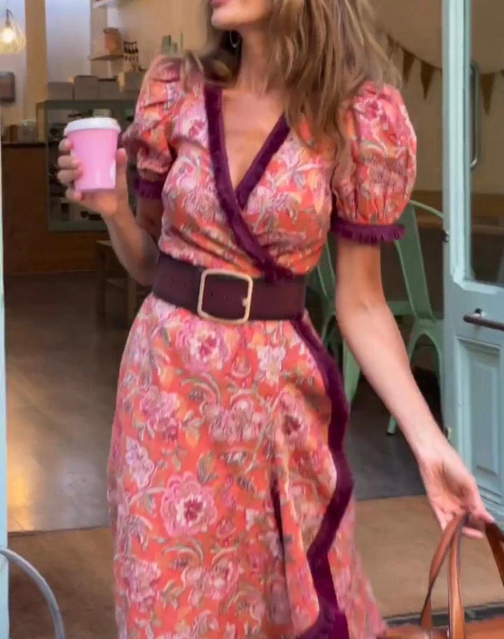 Tosia | Robe longue élégante avec des manches bouffantes