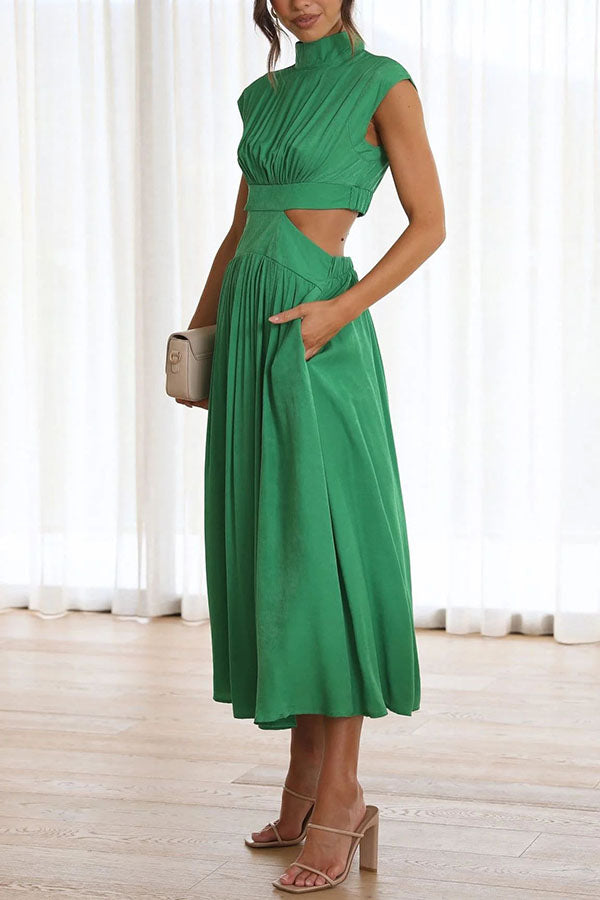 Quincy | Robe midi avec découpe et poches