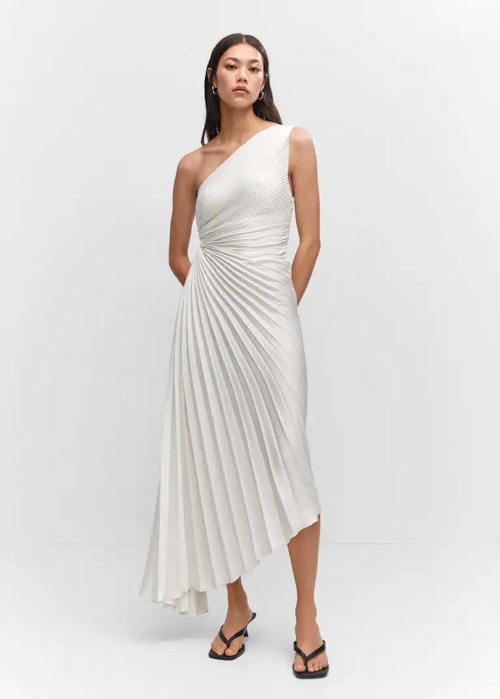 Billy Joan | Robe midi plissée à une épaule