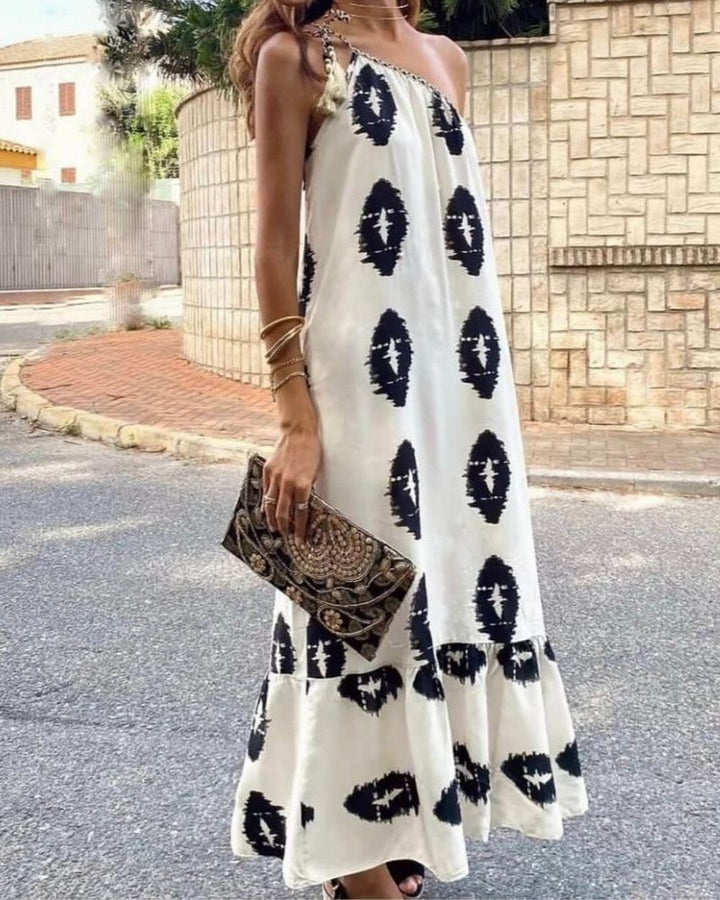SUNSHINE - Robe longue ample asymétrique