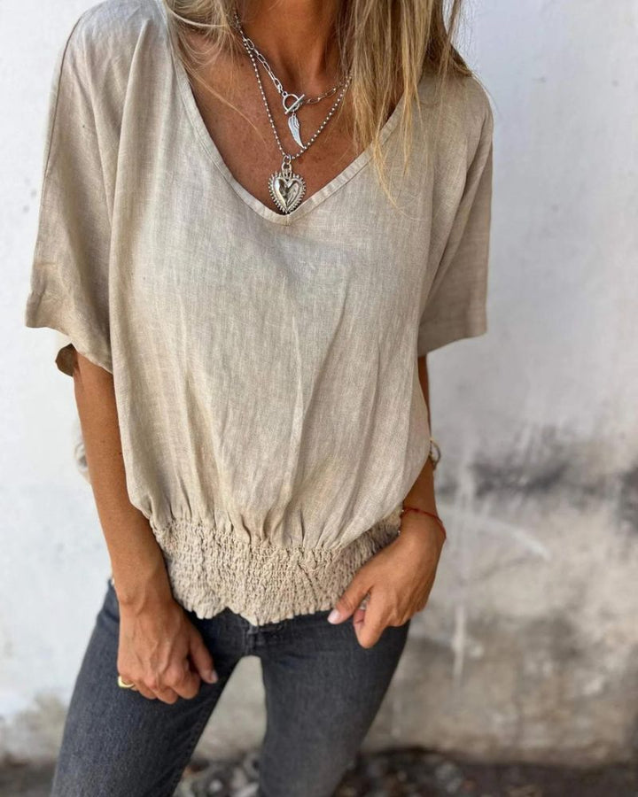 BOMIA - T-SHIRT CINTRÉ CONFORTABLE AVEC COL EN V