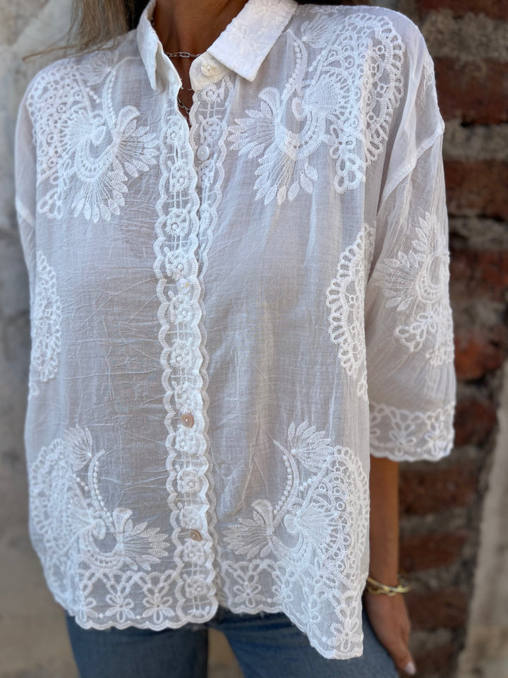 Eva | Blouse Luxueuse avec Motif Élégant