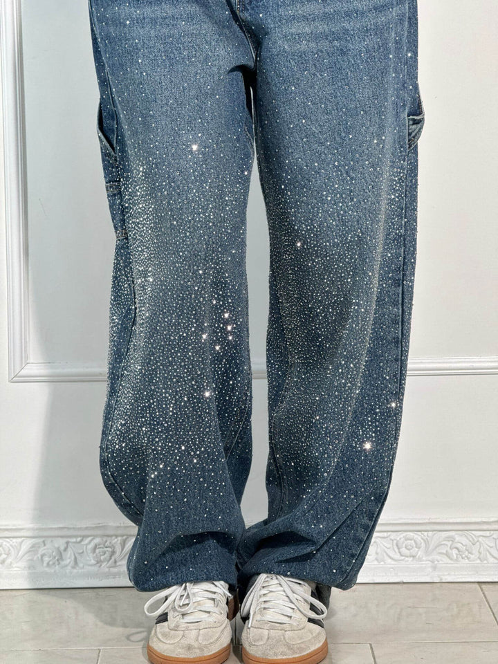 Solène | Pantalon Taille Haute à Jambes Larges avec Boutons Élégants