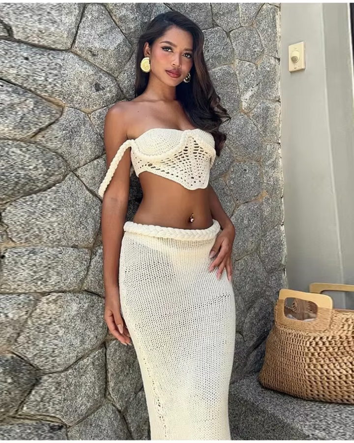 Leona : Ensemble Jupe Maxi Tricotée