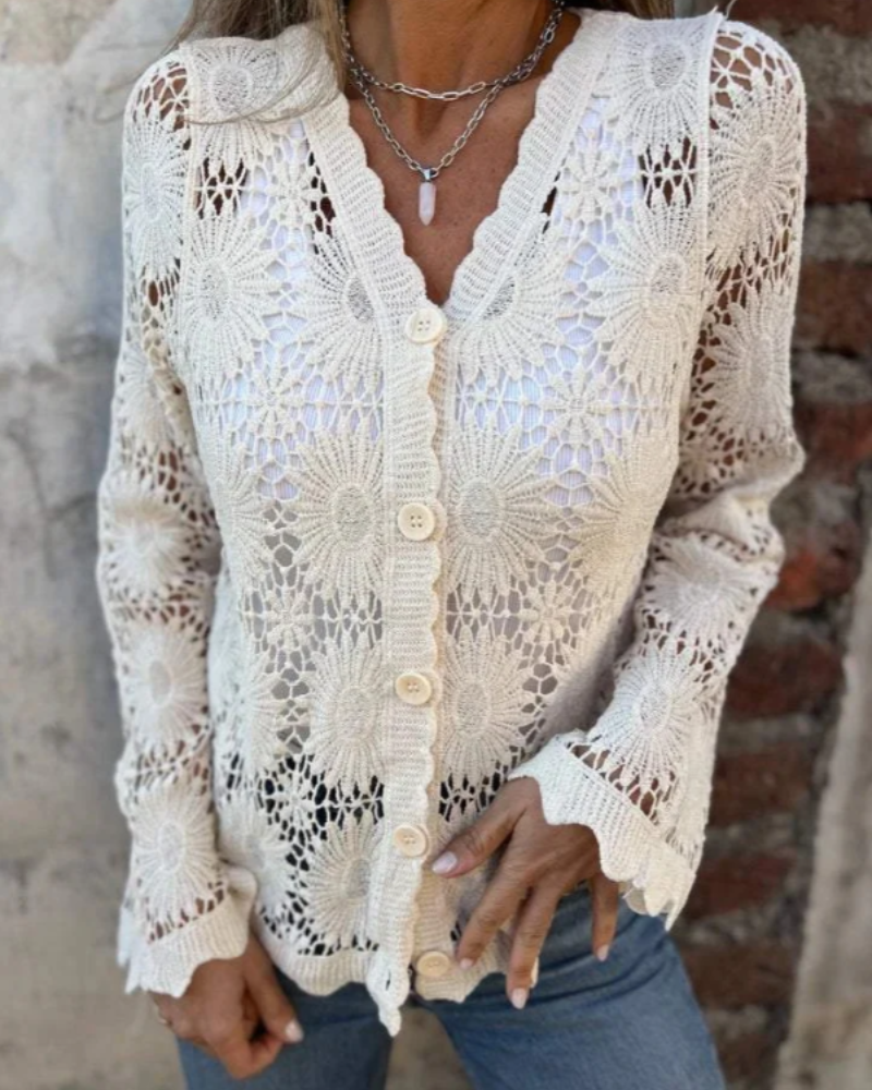 NALIE | Cardigan en Crochet avec Boutons