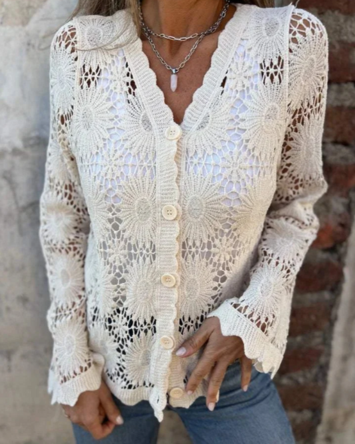 NALIE | Cardigan en Crochet avec Boutons