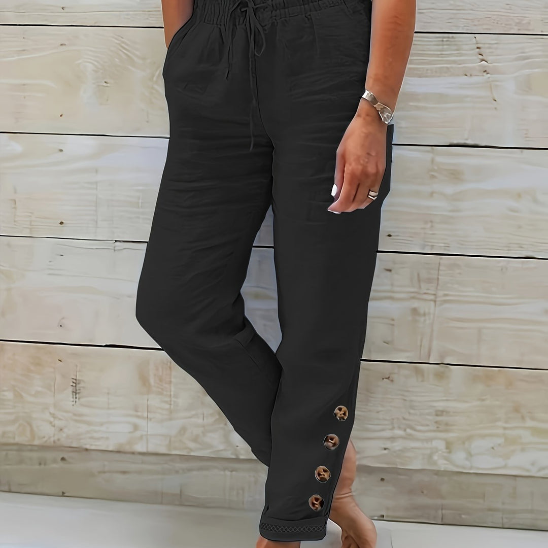 Linnea™ – Pantalons en coton slim Raka