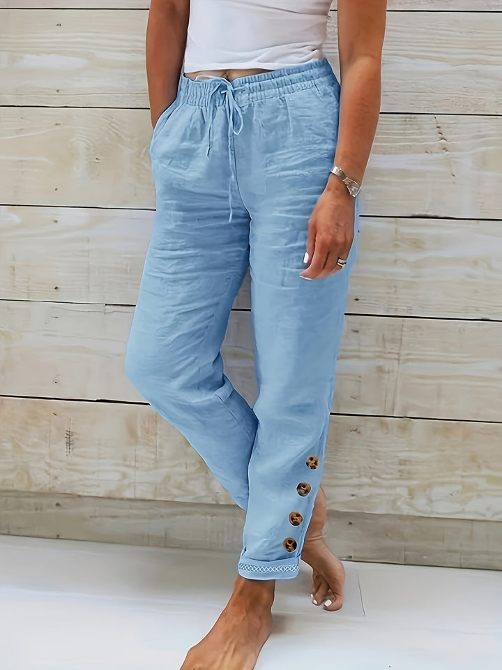 Linnea™ – Pantalons en coton slim Raka