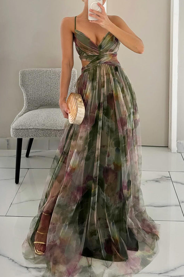Eléna | Robe Longue Élégante à Imprimé Floral