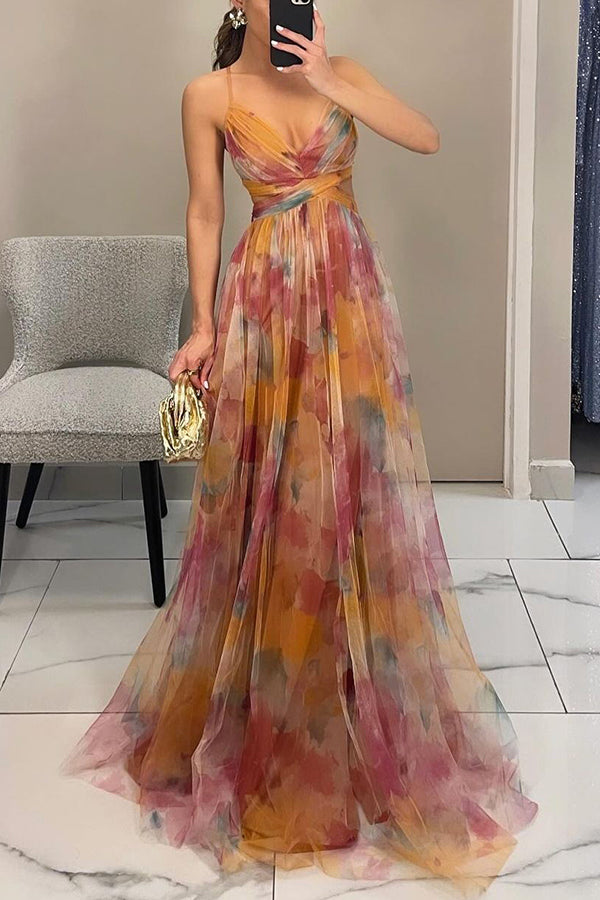 Eléna | Robe Longue Élégante à Imprimé Floral