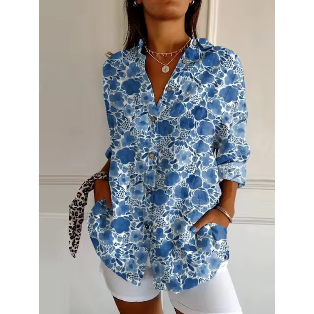 Nelly | Blouse Classique avec Imprimé Fleuri Élégant