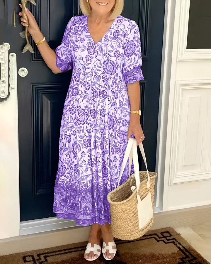 Evelyne | Robe Élégante à Fleurs