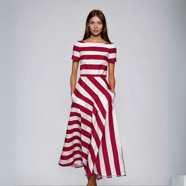 Natalia | Robe longue à rayures faite à la main