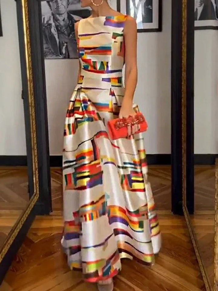 Isabeau | Robe Maxi à Imprimé Géométrique