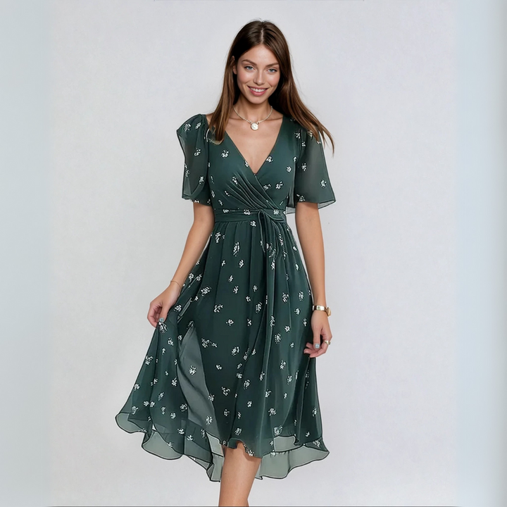 Lina™ | Robe Élégante à Manches Courtes