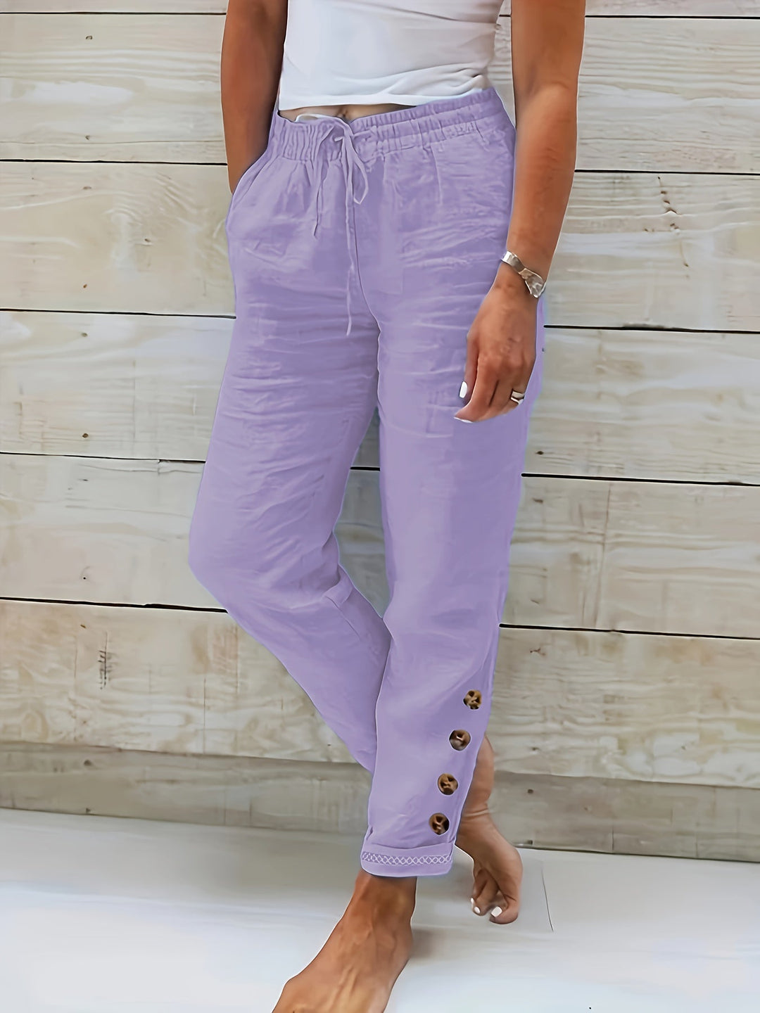 Linnea™ – Pantalons en coton slim Raka