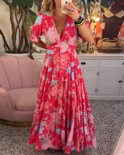Isabeau™ | Robe Longue Élégante avec Décolleté en V et Poches Pratiques