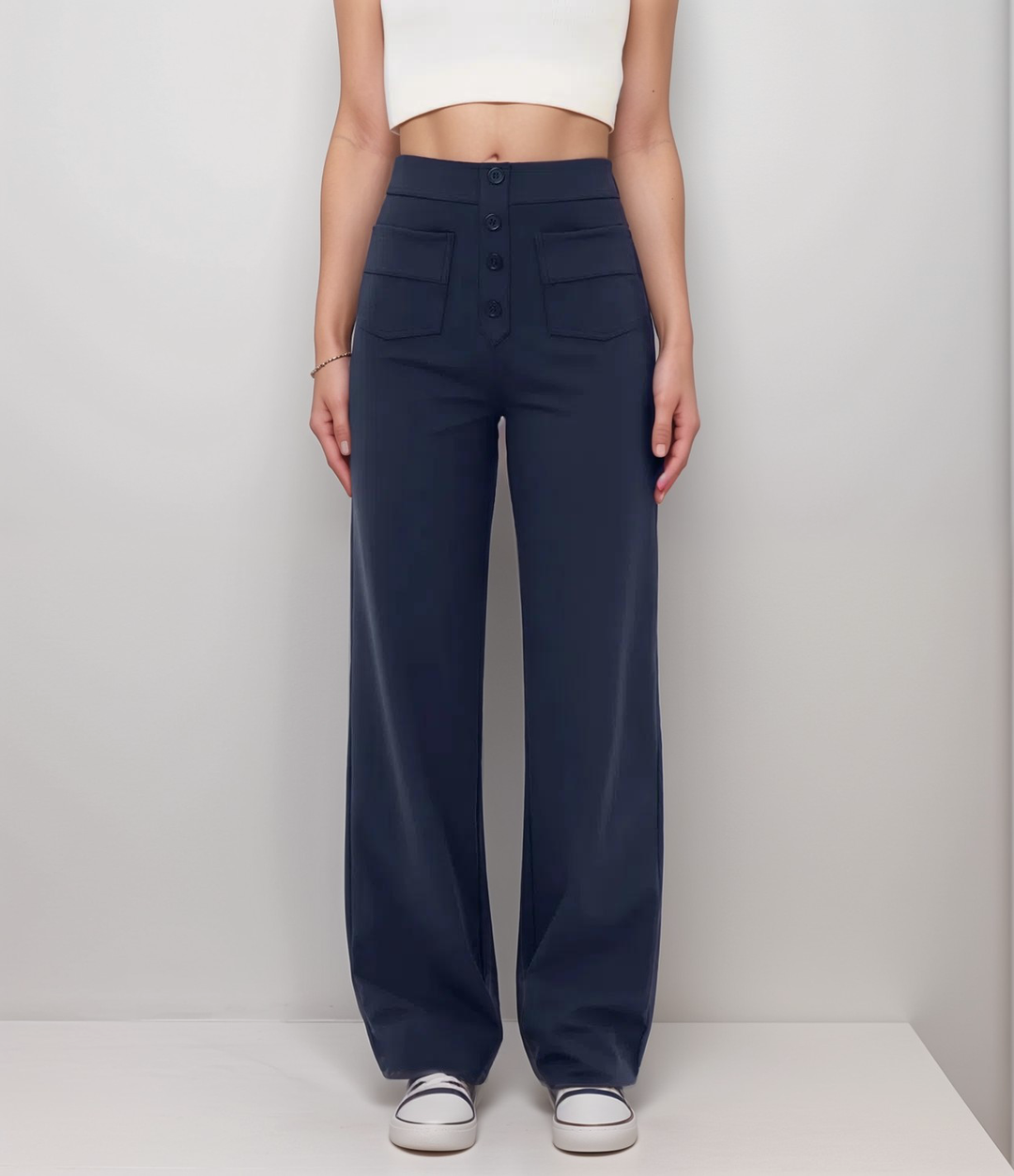 Elsa | Pantalon élastique taille haute