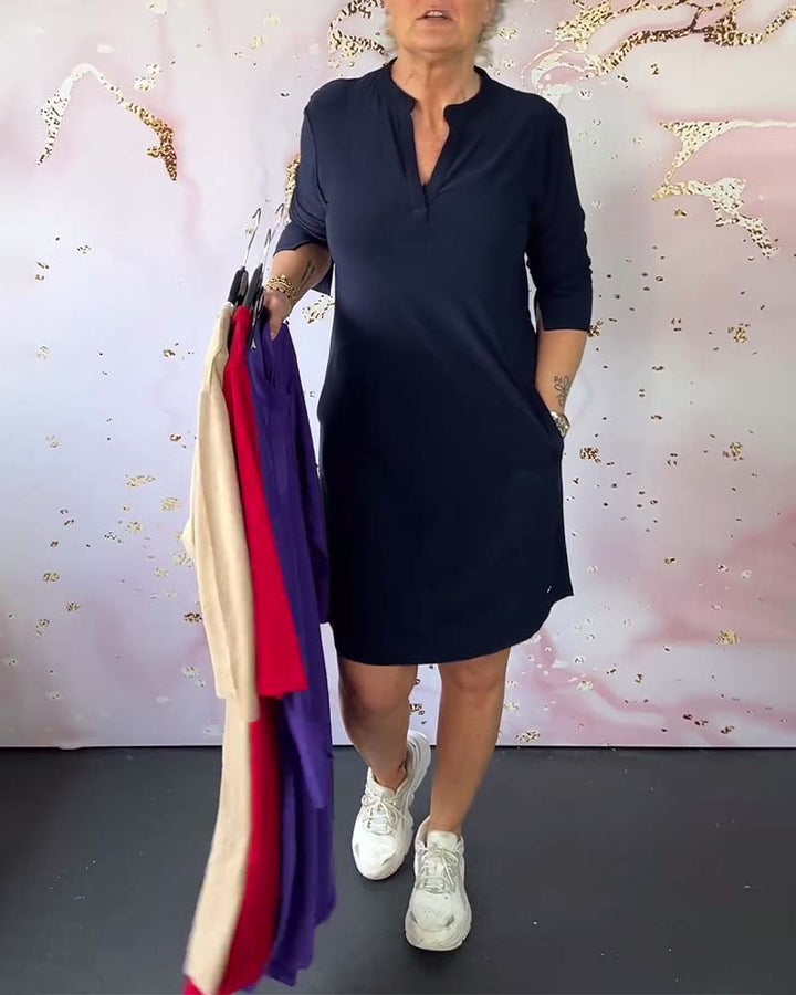 Hanne | Robe Élégante à Col en V