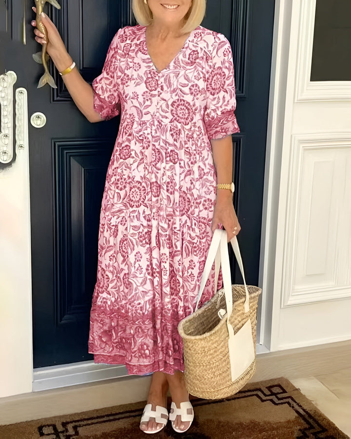 Evelyne | Robe Élégante à Fleurs