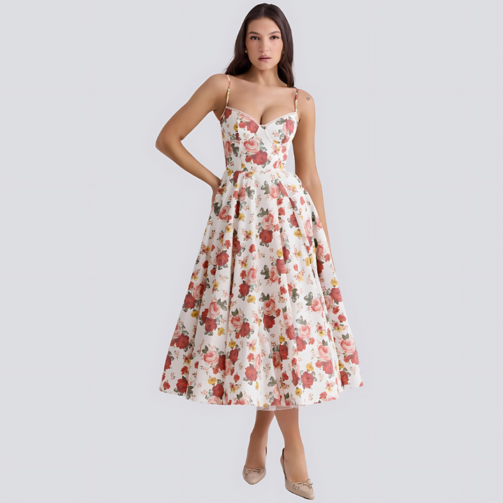 Karolina | Robe Longue Romantique aux Détails Élégants