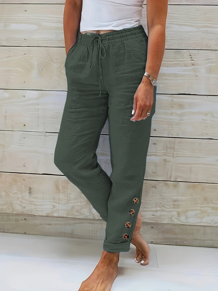 Linnea™ – Pantalons en coton slim Raka