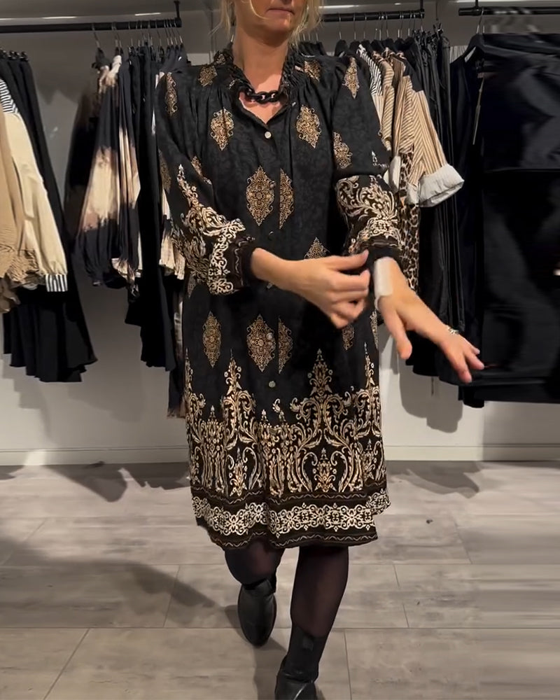 Ilse | Robe inspirée vintage avec patte de boutonnage