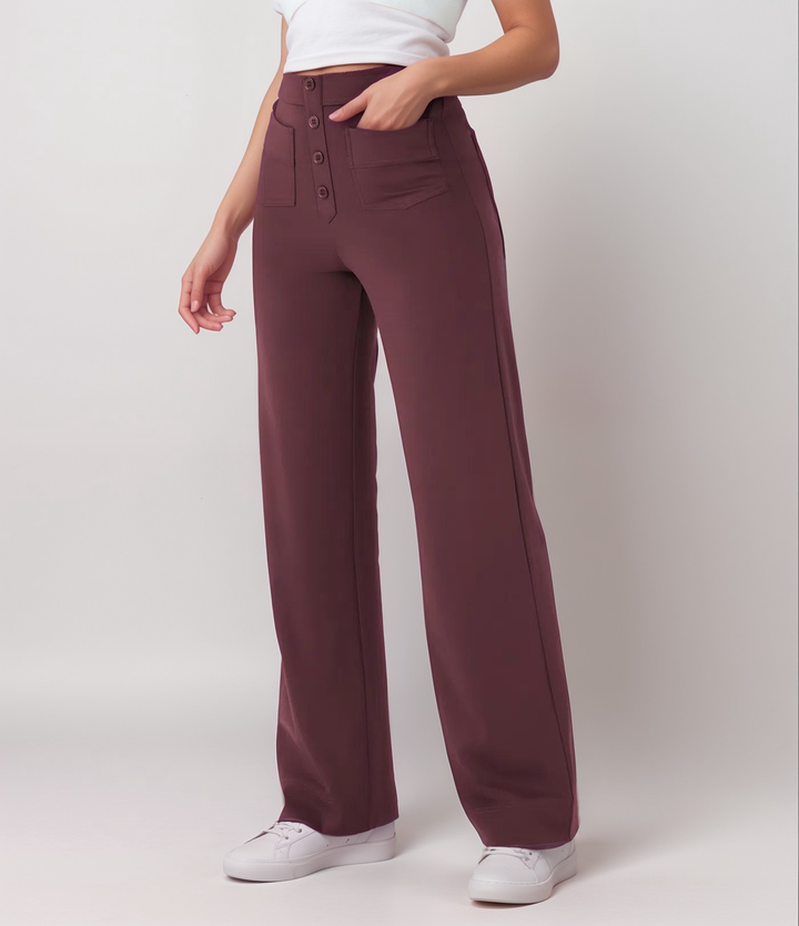 Elsa | Pantalon élastique taille haute