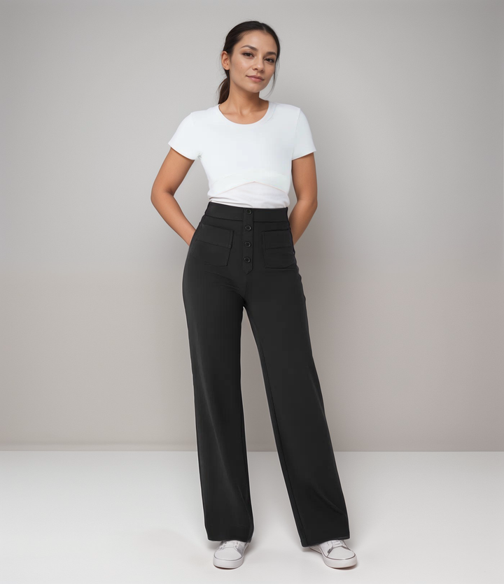 Elsa | Pantalon élastique taille haute