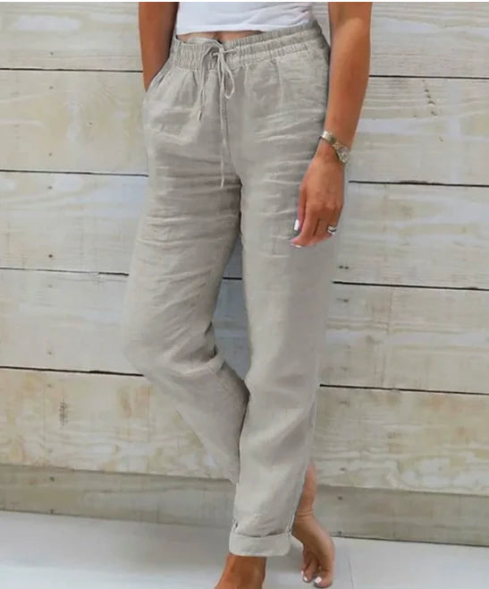 Giada | Pantalons Larges en Lin Légers et Confortables