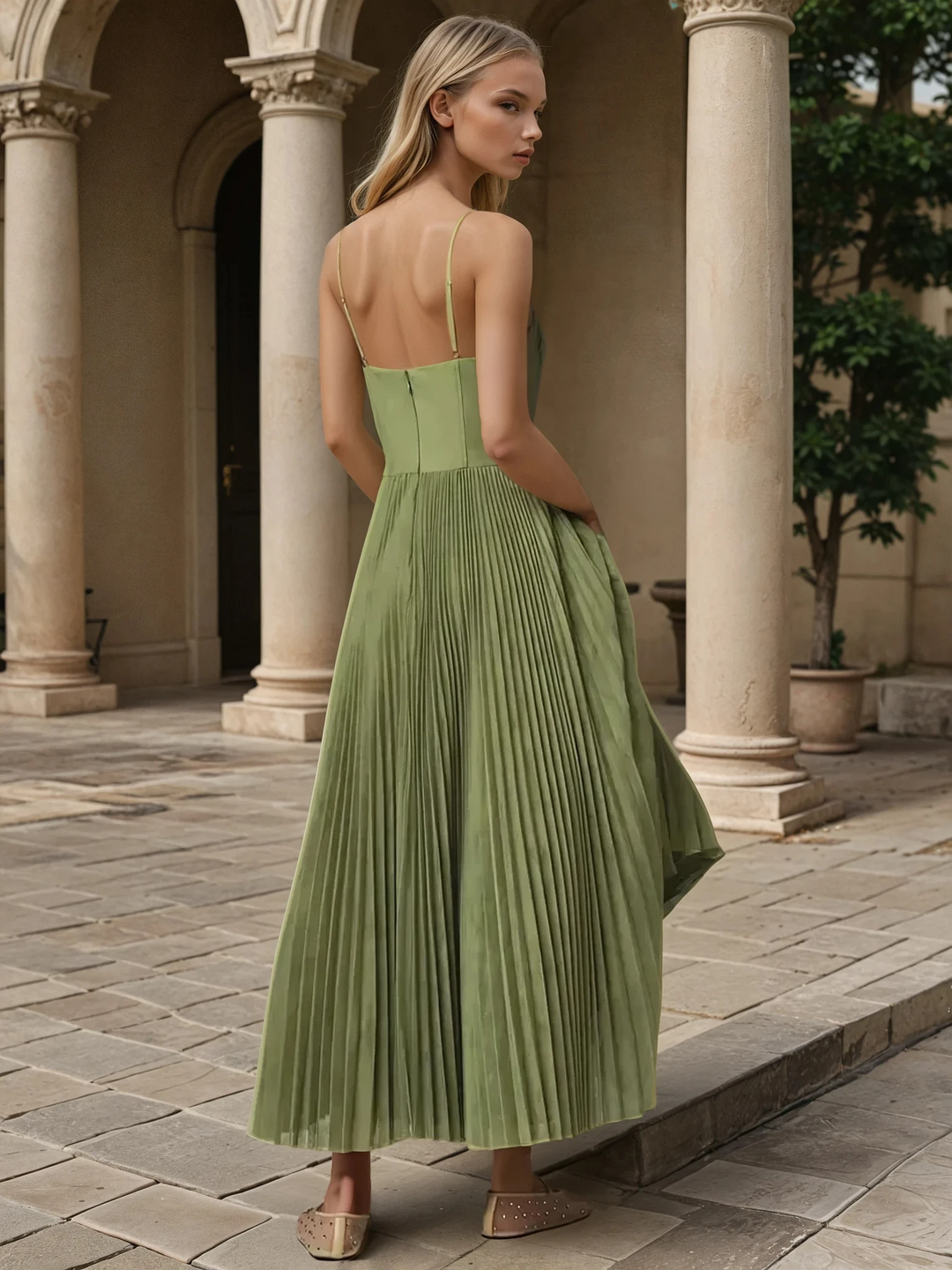 Claudetta | Robe Midi Sans Manches avec Bustier