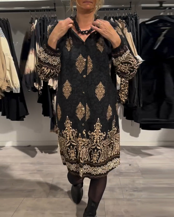 Ilse | Robe inspirée vintage avec patte de boutonnage